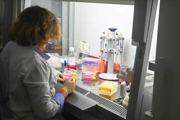 In the scientific biological laboratory.