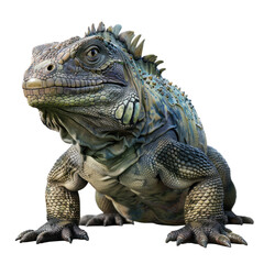 Obraz premium Realistic Close-Up of a Colorful Lizard with Detailed Skin Textures Against a Clean transparent background