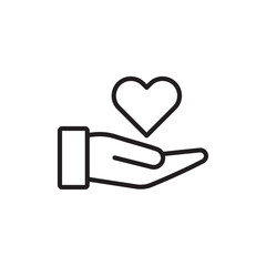 love icon Simple thin outline