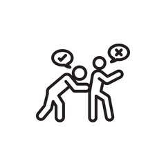 Man pushing another person icon Simple thin outline