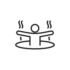 Man relaxing in jacuzzi icon Simple thin outline