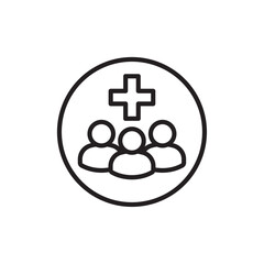 Fototapeta premium Medical team icon Simple thin outline