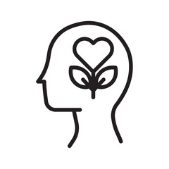Mental Health icon Simple thin outline