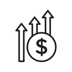 Money growing icon Simple thin outline
