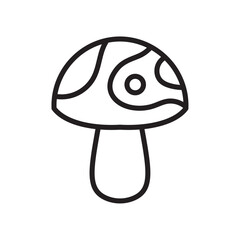 Mushroom icon Simple thin outline