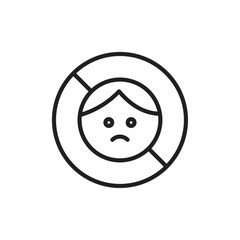 No kid allowed icon Simple thin outline