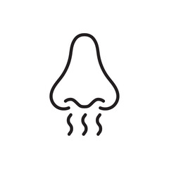 Nose with smoke icon Simple thin outline