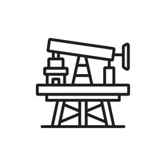 Oil platform icon Simple thin outline