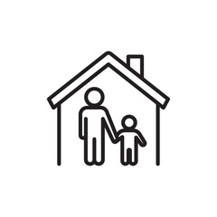 Orphanage house icon Simple thin outline