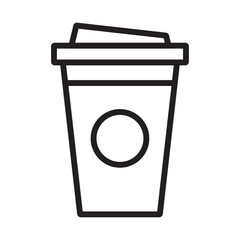 Paper coffee cup icon Simple thin outline