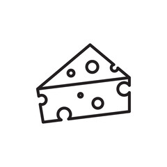 piece of cheese icon Simple thin outline