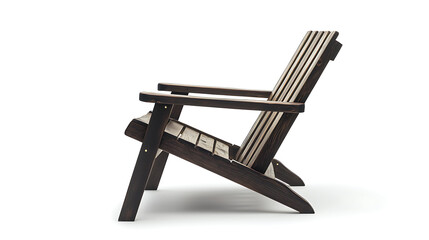 A wooden chair with a back and arm rests