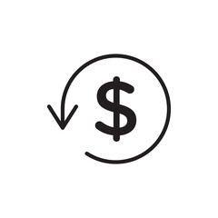 refund money icon Simple thin outline