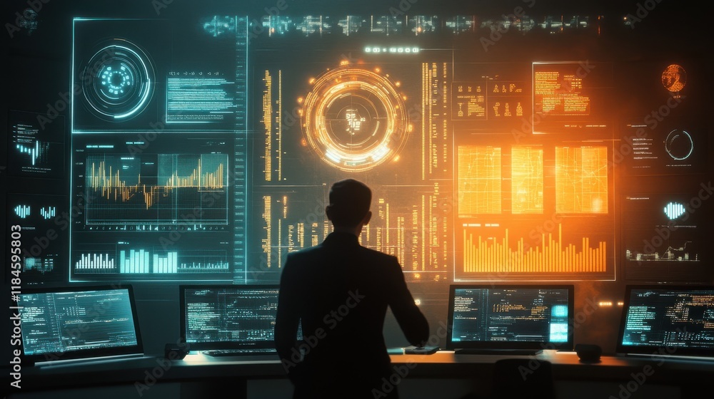 Aufkleber future-focused financial planning with digital analytics and market indicators for informed decision