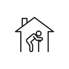 Retirement home icon Simple thin outline
