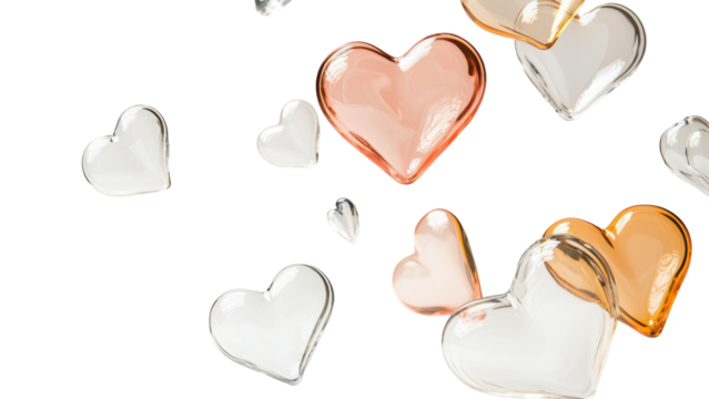 Colorful bubble hearts floating in air create whimsical atmosphere