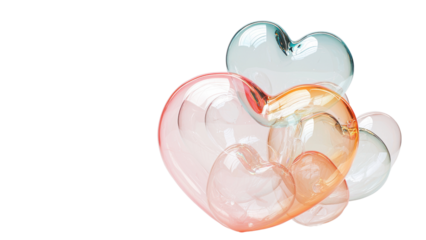 Colorful heart shaped glass bubbles create whimsical and joyful display