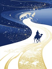 Naklejka premium Vector illustration of a traditional Chinese scroll, unfurled against a smooth blue-to-white gradient background