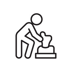 Sculptor icon Simple thin outline