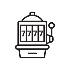 slot machine icon Simple thin outline