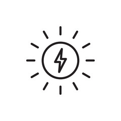 Solar energy icon Simple thin outline