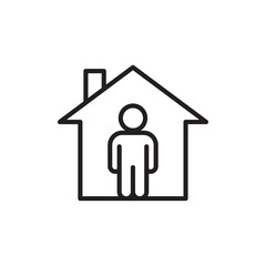 Stay home icon Simple thin outline