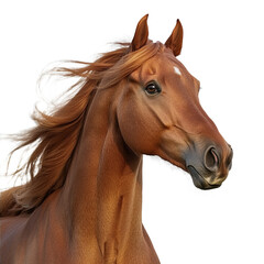 Obraz premium A close-up photograph of a brown horse's head and neck.