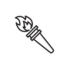 Torch flame icon Simple thin outline