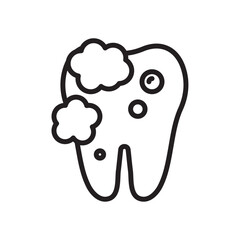 tooth cleaning icon Simple thin outline