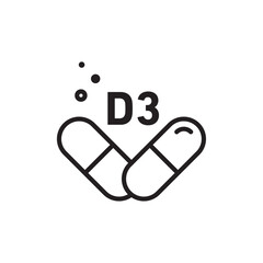 Vitamin D3 icon Simple thin outline