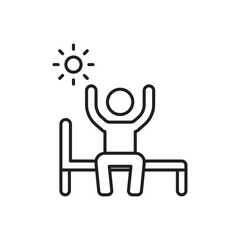 Wake up in the morning icon Simple thin outline