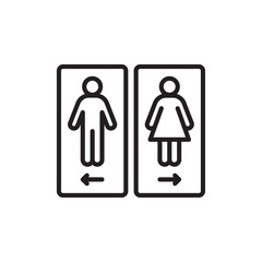wc toilet door plate icon Simple thin outline