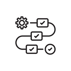 Workflow process icon Simple thin outline