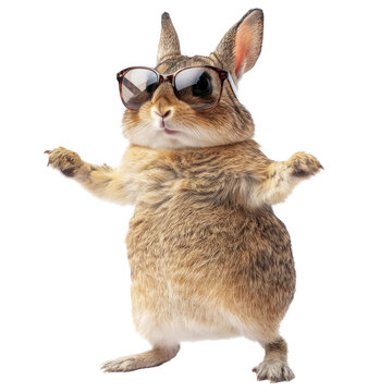 Viscacha Dancing with Large Sunglasses in a Playful Pose