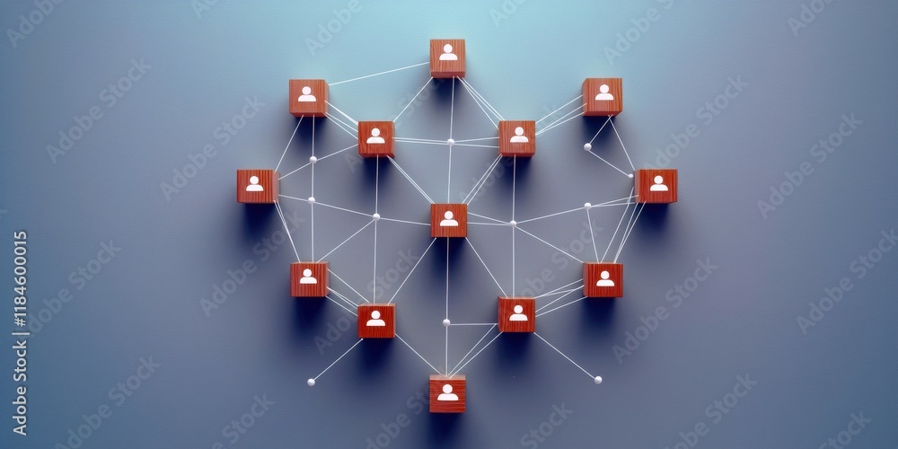 Aufkleber abstract connection network forming a heart shape, symbolizing relationships and community.
