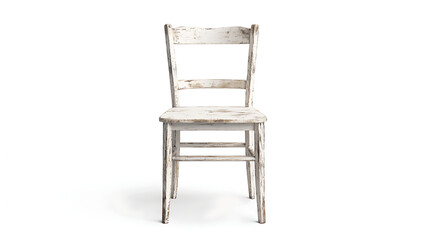 A white chair with a wooden frame and a wooden seat
