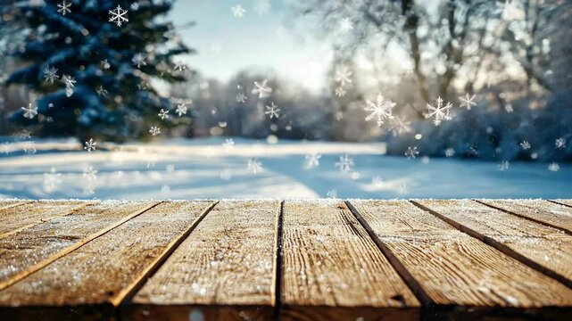 winter, snowy, snow, season, nature, white, holiday, cold, christmas, table, background, blue, wooden, landscape, frost, light, december, wood, empty, ice, board, tree, forest, design, space, sky, tex