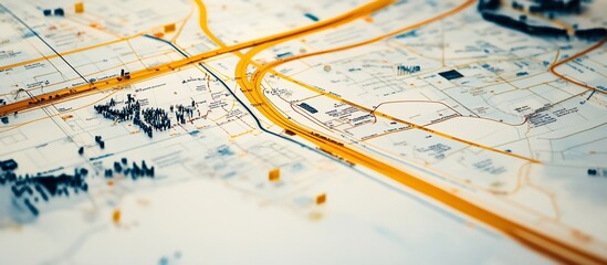 Detailed city map showing roads, highways, and urban areas.
