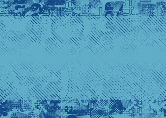 Background with glitch distorted grunge textures . grunge background texture with halftone dots, glitched shapes, textures and lines .Screen print vector background with grunge textured surface.