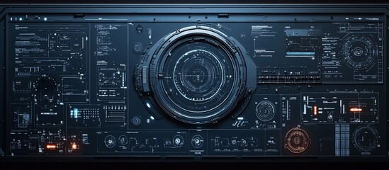 Futuristic Sci-Fi Control Panel Interface.