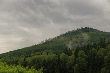 clouds over the mountains