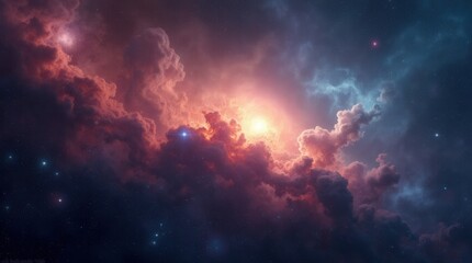 Fototapeta premium Nebula and galaxies in space. Abstract cosmos background