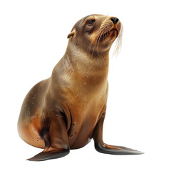 Realistic Sea Lion on a Clean transparent background for Nature and Wildlife Photography