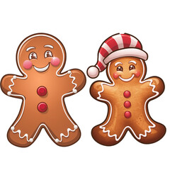 Cute Christmas gingerbread man in flat style isolated on white background Christmas cookies  png  image