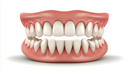 Obraz premium Cute 3D Render of Teeth with Seamless Solid Background