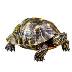 Obraz premium Photorealistic Turtle on Clean transparent background for Nature and Animal Photography Needs