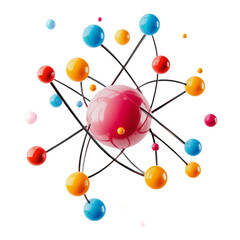 Obraz premium Model of the atom showing nucleus and electrons.