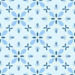 seamless floral pattern Floral pattern set, continuous floral pattern, continuous decorative pattern, blue tone vector background, simple illustration, seamless, make a seamless pattern, cute and simp