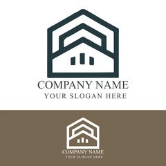 Naklejka premium Real estate logo with roof minimalist design
