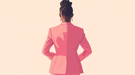 Confident Woman in Pink Power Suit